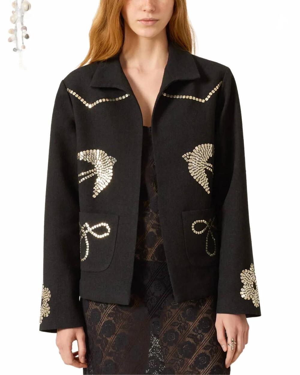 NEW ALIX OF BOHEMIA francis lovebird coin jacket in black